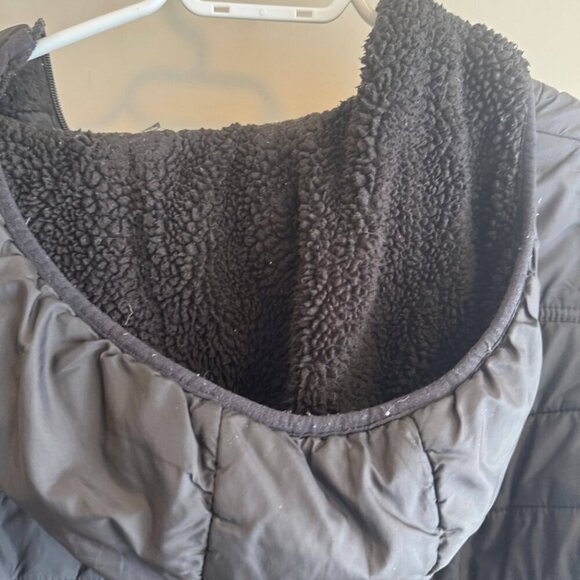 New Balance Puffer Jacket Mens Medium Black Hooded Full Zipper Long Sleeve - Picture 9 of 9